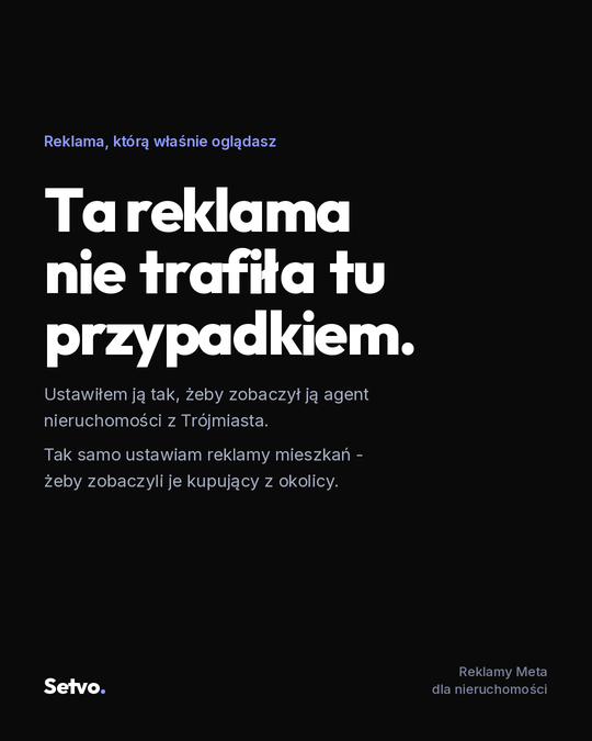 Przykład reklamy przygotowanej przez Setvo